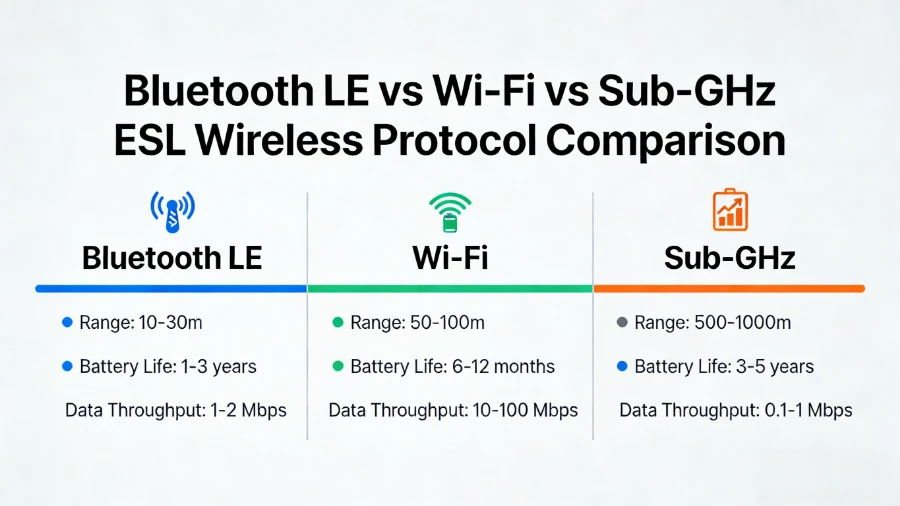 Bluetooth vs Wi-Fi vs Sub{1} GHz summada shelf elegtarooniga ah